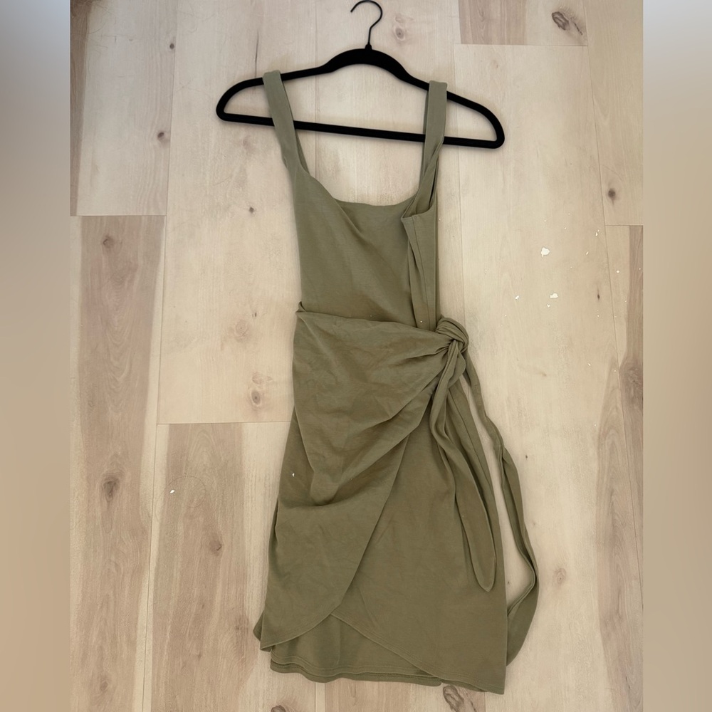 Wilfred Olive Green Wrap Mini Dress